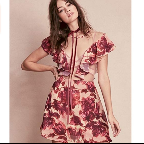 🍋For Love and Lemons Wild Roses Mini Dress - Picture 12 of 13